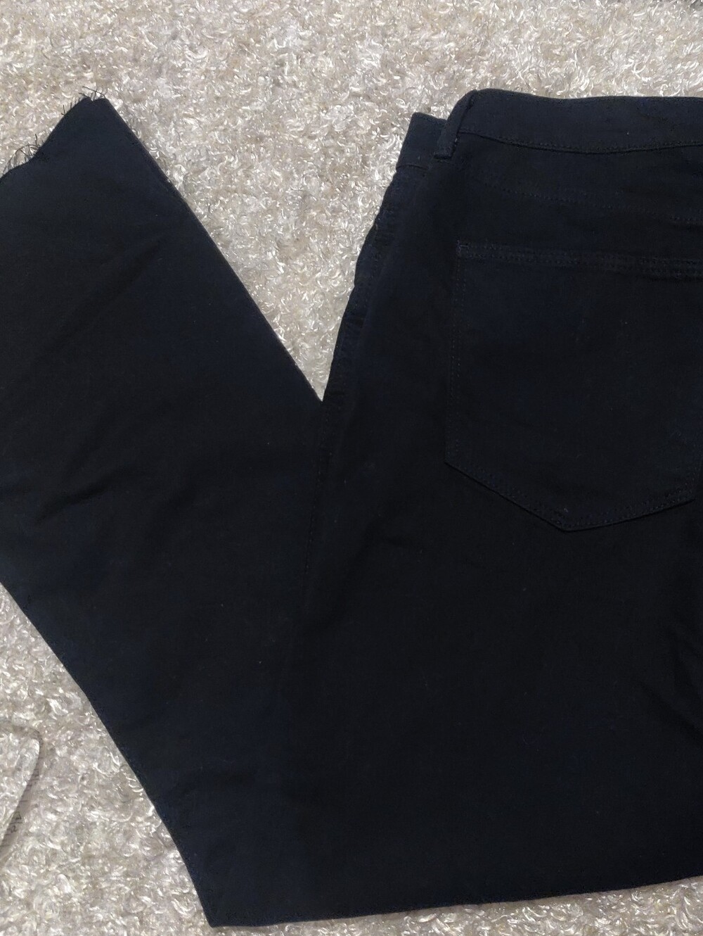 Women’s Old Navy Black Stretch Jeans Size 14 Micro Flare Raw Hem